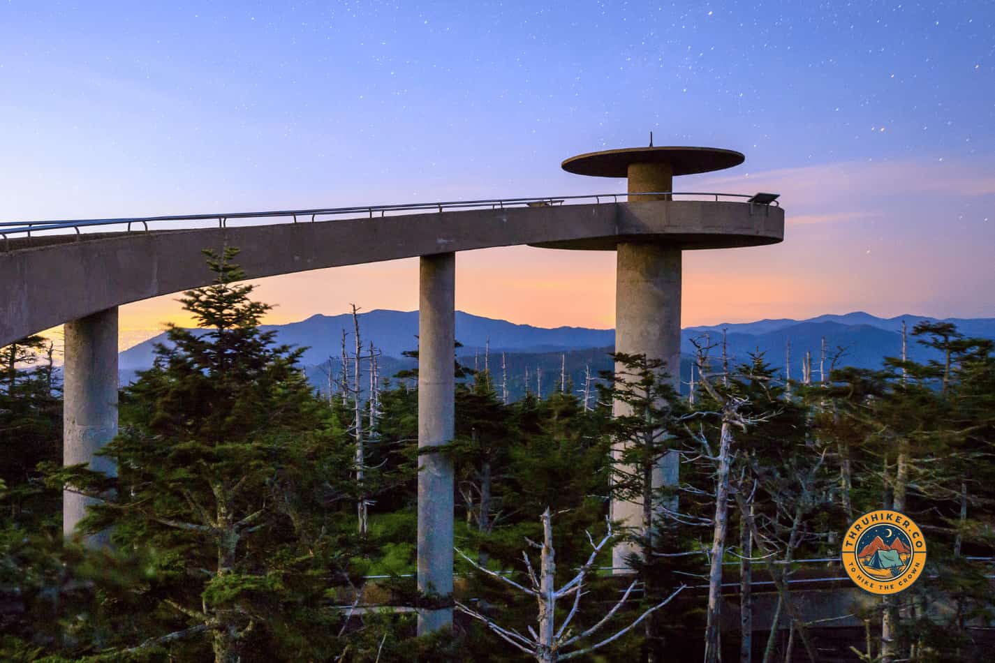 Clingmans Dome in Tennessee is a major point in your early adventure
