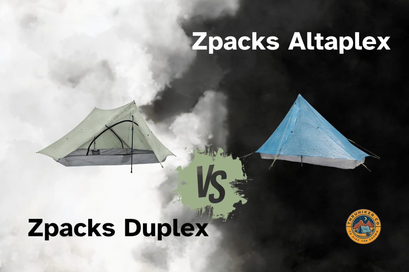 Zpacks Duplex and Altaplex places against a smokey background