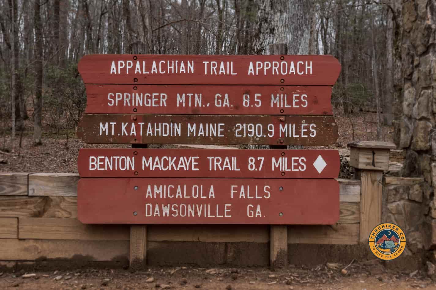 Main signage at the Arch leading to the AT from Amicalola Falls