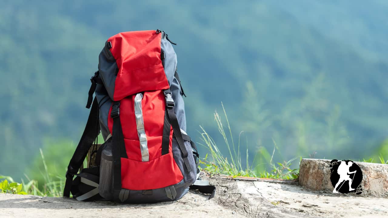 Backpack sitting idle during a break in hiking