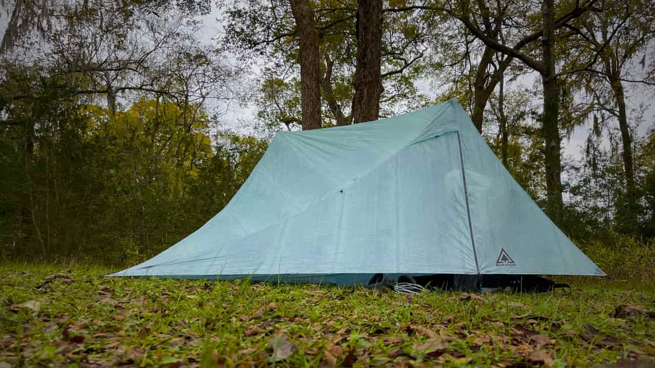 Thru Hiking Tents are typically light, like my Durston X-Mid 2 Pro ade of DCF